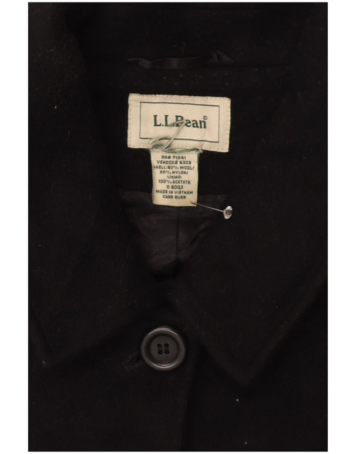 L.L.Bean Womens Overcoat UK 20 2XL Black Wool