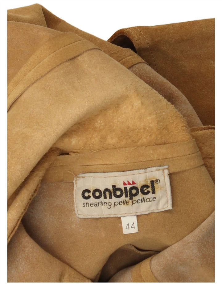 Conbipel Womens Suede Gilet IT 44 Medium Brown Leather