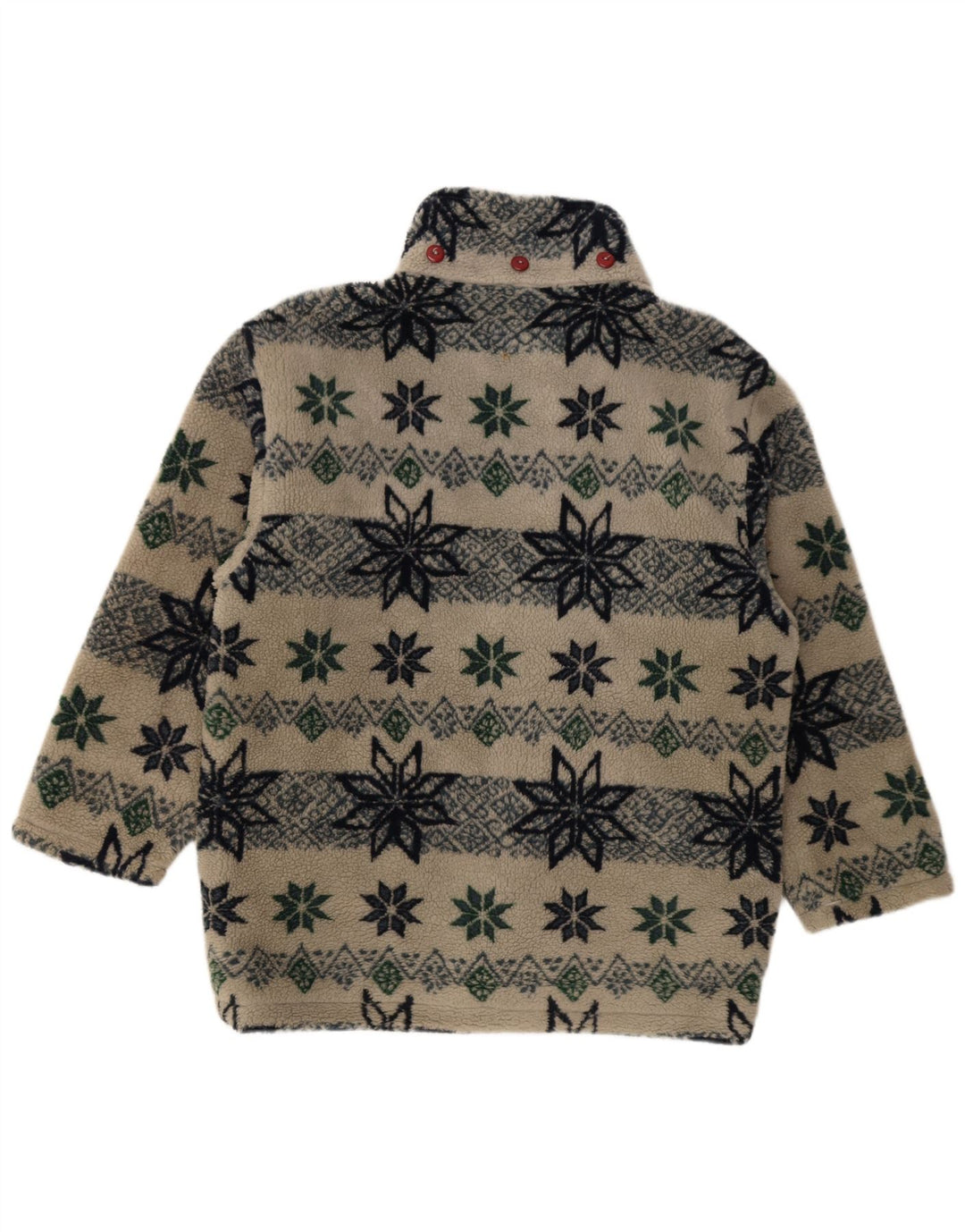 Astrolabio Mens Fleece Windbreaker Jacket UK 38 Medium Beige Geometric