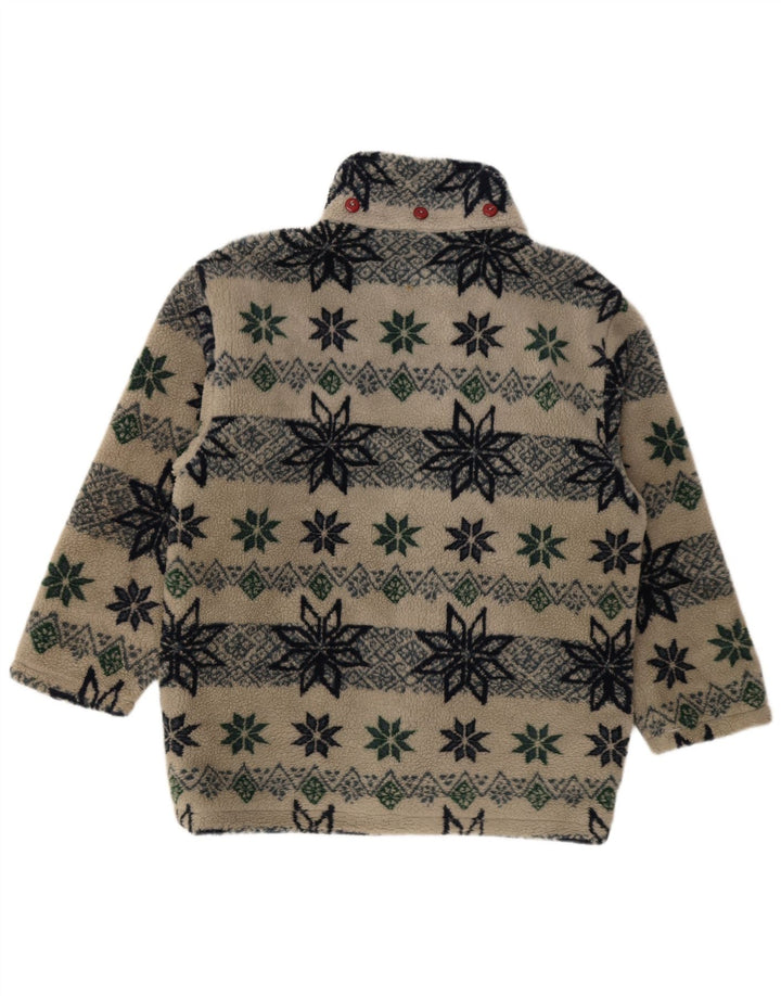 Astrolabio Mens Fleece Windbreaker Jacket UK 38 Medium Beige Geometric