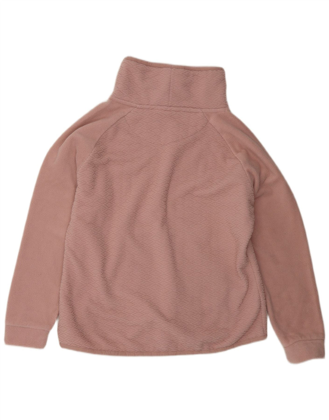Weird Fish Womens Fleece Jumper UK 16 Large Pink Argyle/Diamond Polyester