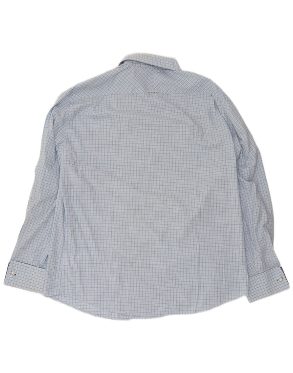 Ben Sherman Mens Formal Shirt XL Blue Check Cotton