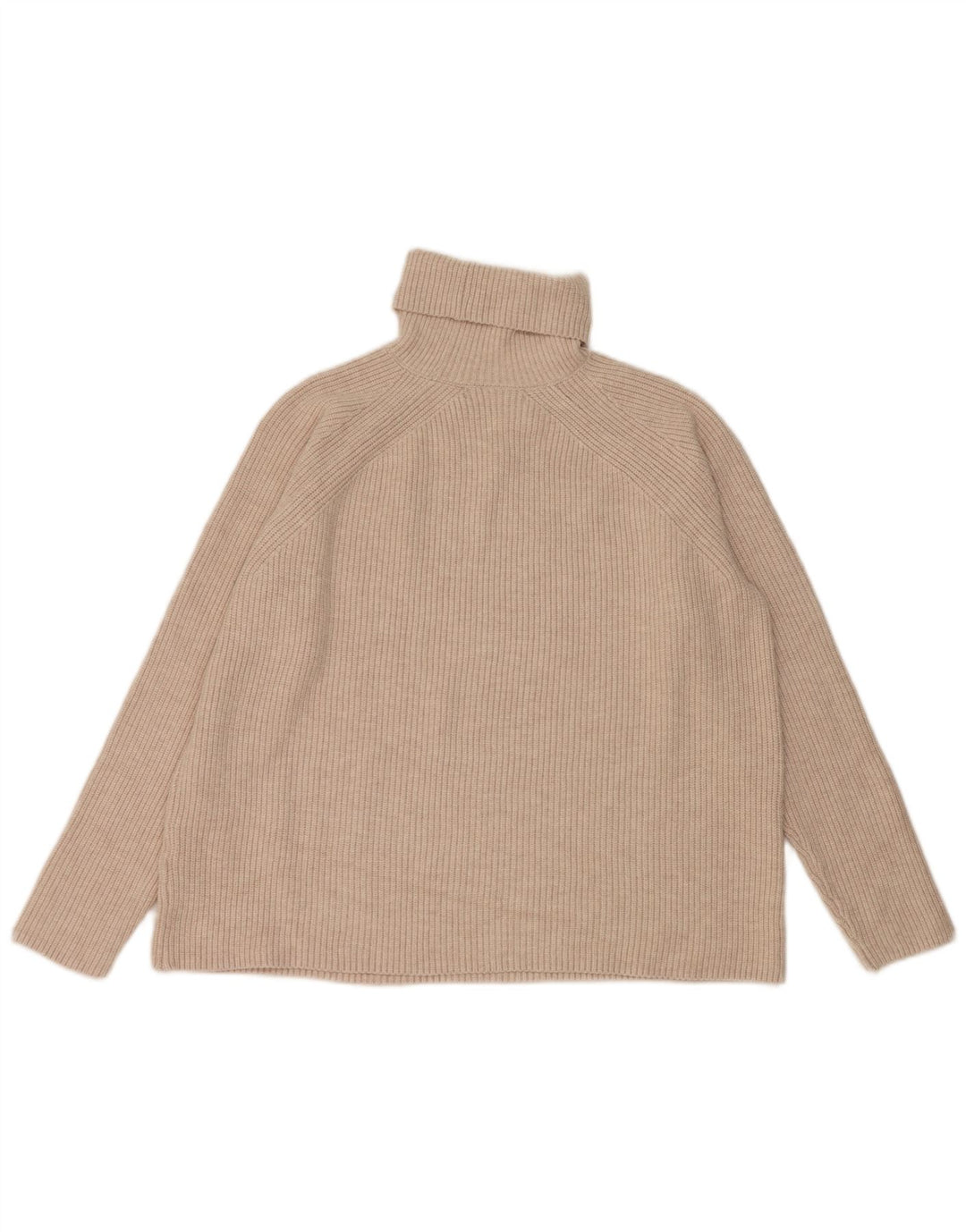 Marks & Spencer Womens Roll Neck Jumper Sweater UK 14 Medium Beige Viscose