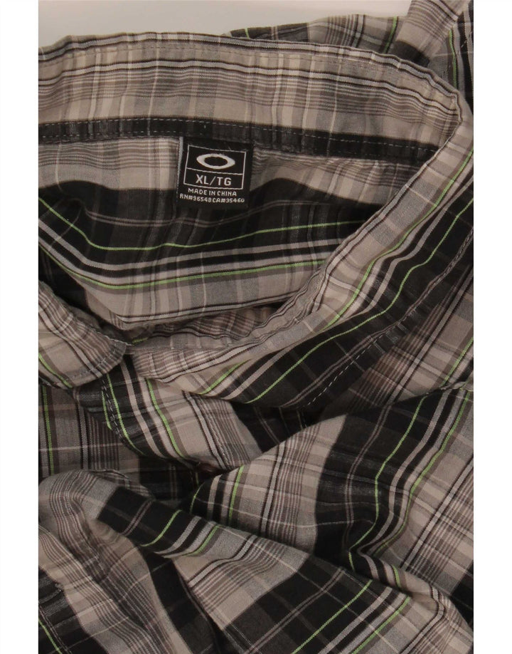 Oakley Mens Short Sleeve Shirt XL Grey Check