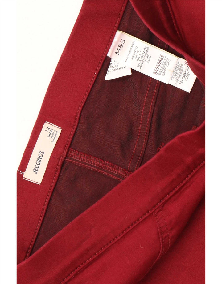 Marks & Spencer Womens Jegging Jeans UK 12 Medium W28 L26 Maroon Cotton