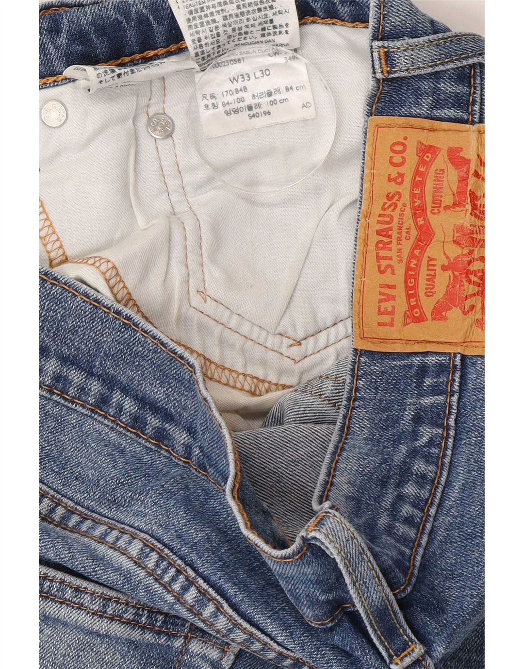 Levi's Mens 514 Straight Jeans W33 L30 Blue Cotton
