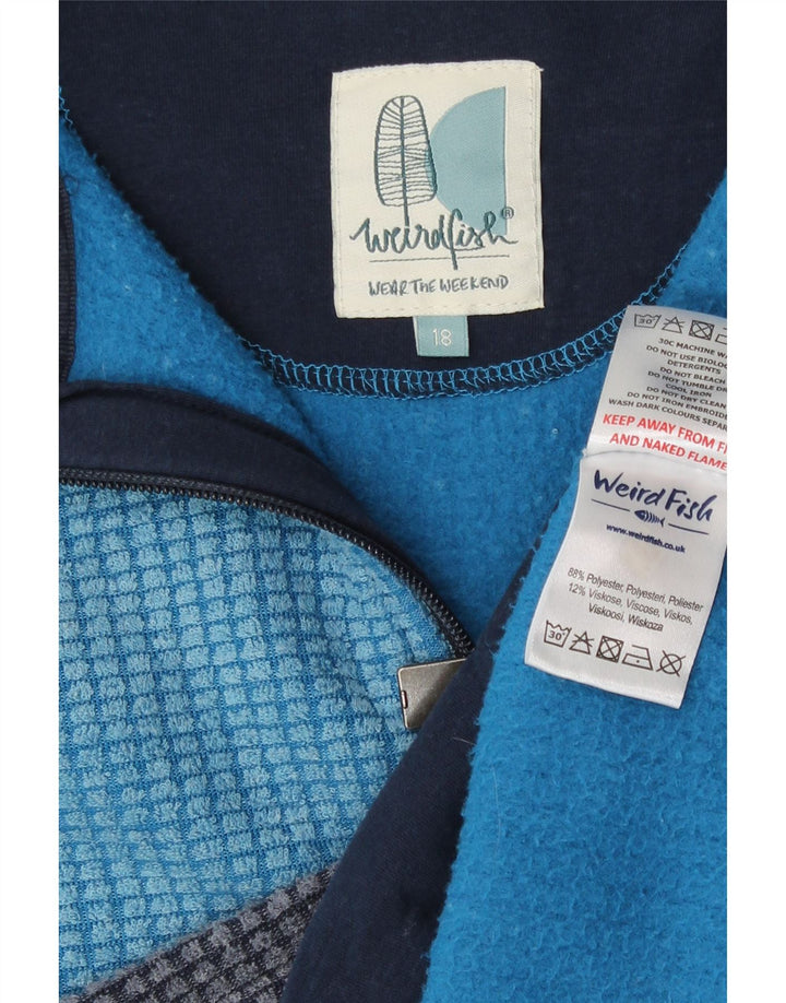 Weird Fish Womens Loose Fit Fleece Jacket UK 18 XL Blue Polyester
