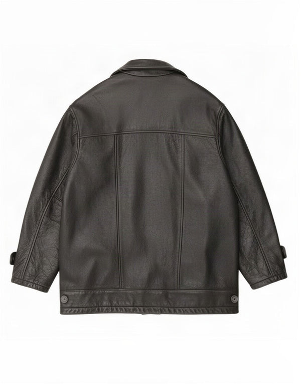 Angelo Litrico Mens Leather Jacket XL Black Classic