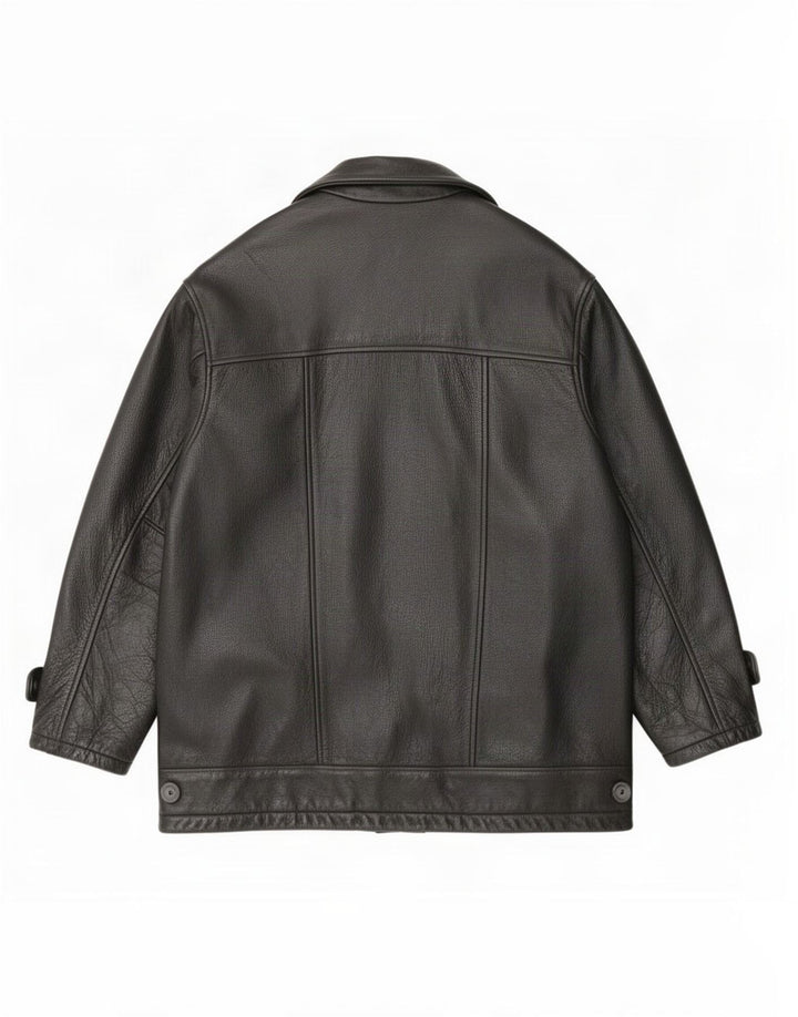 Angelo Litrico Mens Leather Jacket XL Black Classic