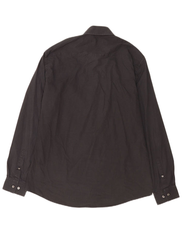 French Connection Mens Shirt Large Black Cotton