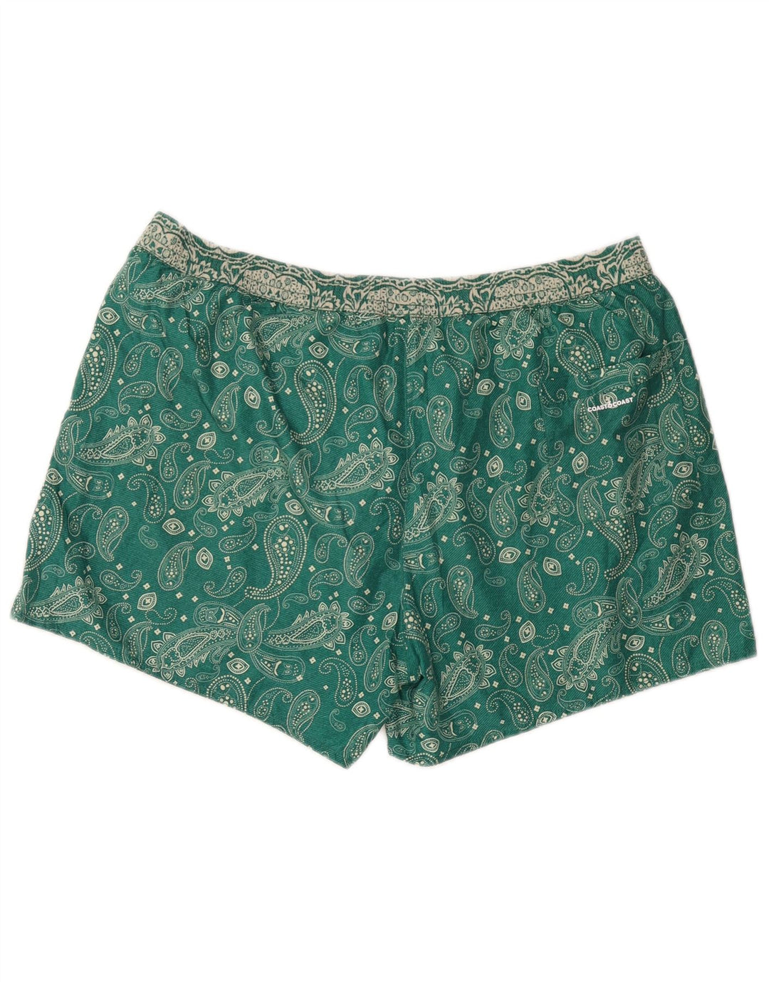 COAST Mens Swimming Shorts Large  Green Paisley