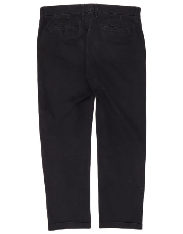 Fay Mens Straight Chino Trousers W36 L28 Navy Blue Cotton