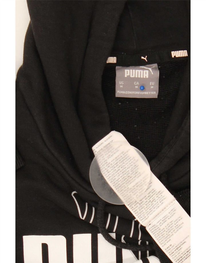 Puma Mens Graphic Hoodie Jumper Medium Black Cotton