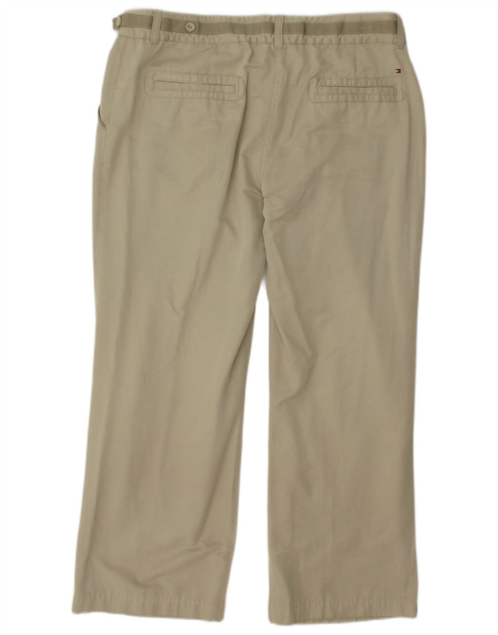 TOMMY HILFIGER Womens Straight Casual Trousers EU 42 Large W34 L27 Beige