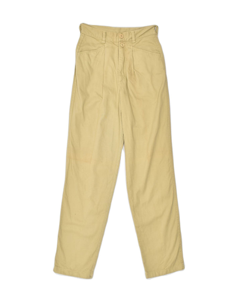 LEMON Womens Pegged Casual Trousers IT 42 Medium W28 L32 Beige Cotton | Vintage | Thrift | Second-Hand | Used Clothing | Messina Hembry 