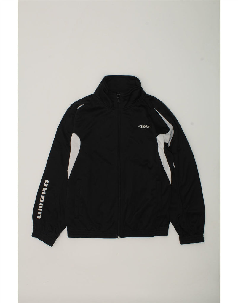 UMBRO Boys Graphic Tracksuit Top Jacket 9-10 Years Black Colourblock | Vintage Umbro | Thrift | Second-Hand Umbro | Used Clothing | Messina Hembry 