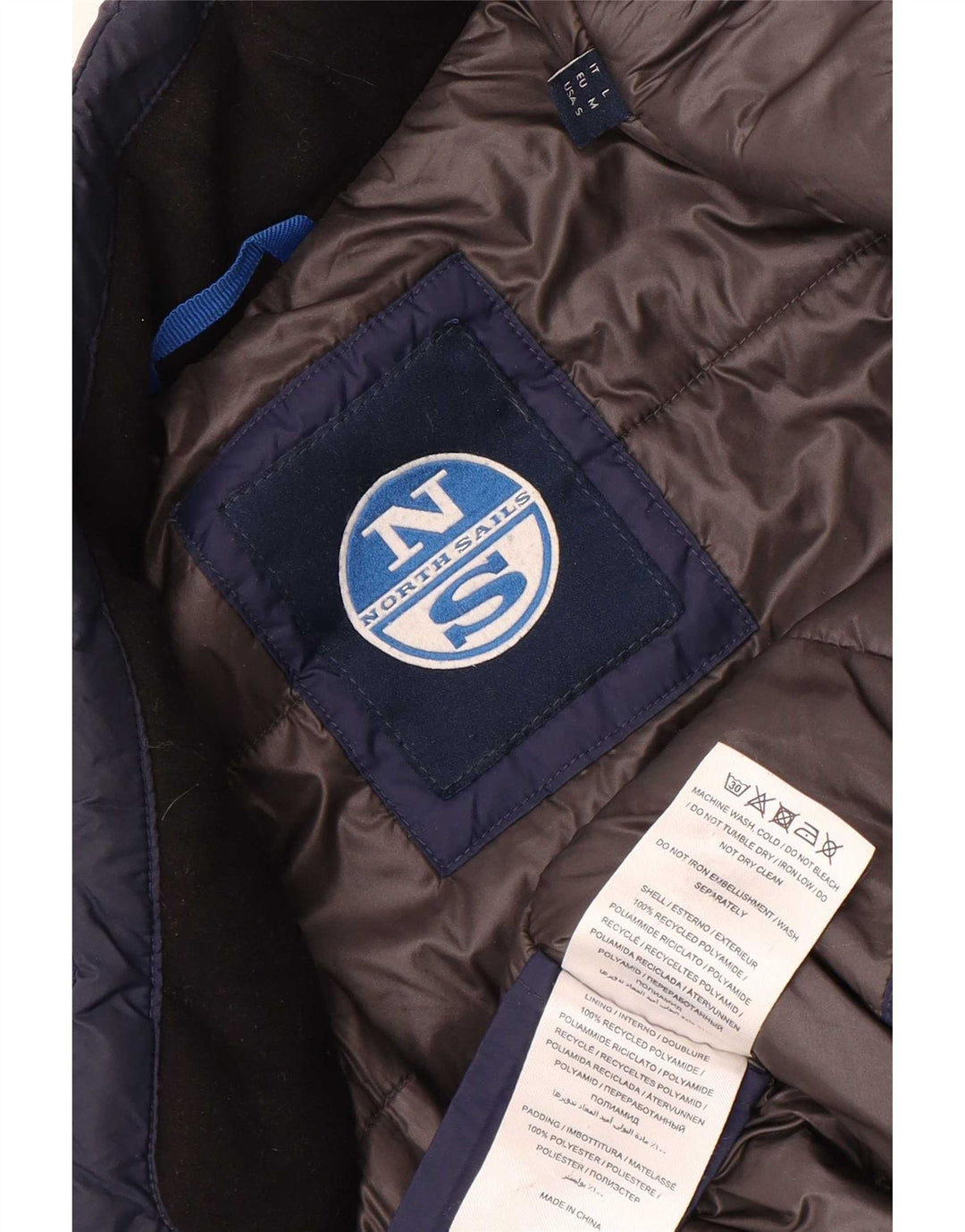 North Sails Mens Bomber Jacket UK 38 Medium Navy Blue Polyamide