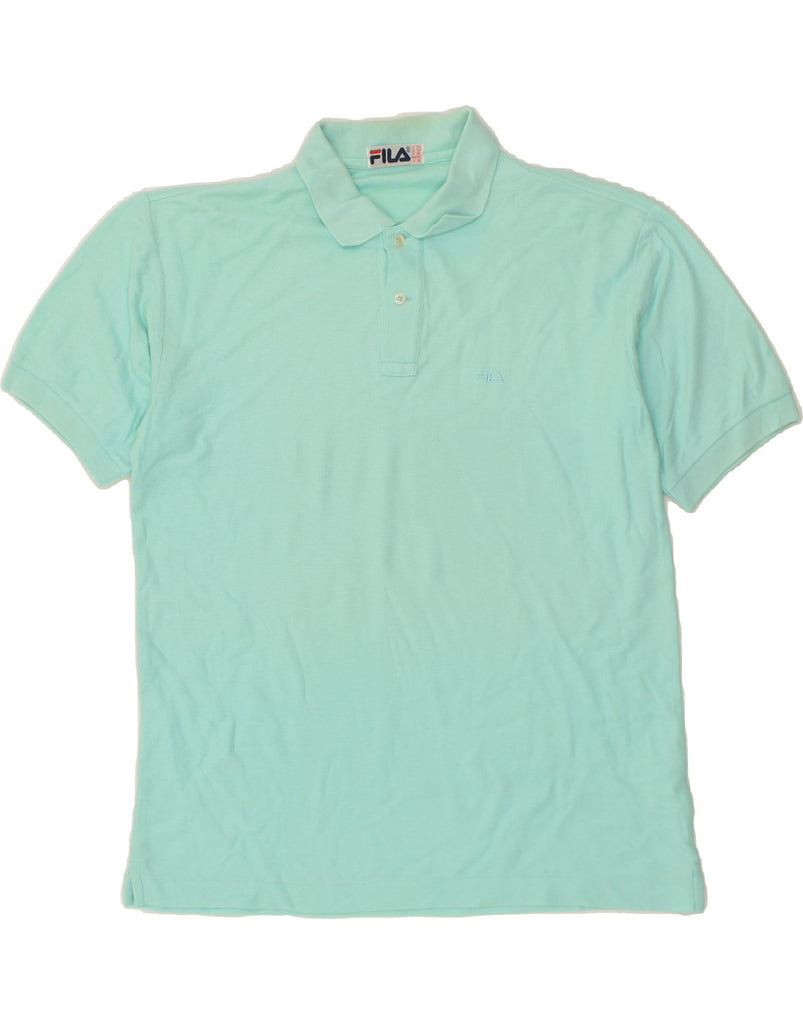 FILA Mens Polo Shirt IT 50 Medium Turquoise Cotton Vintage Fila and Second-Hand Fila from Messina Hembry 