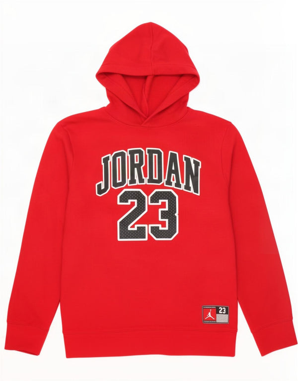 Jordan Boys Graphic Hoodie Jumper 13-14 Years XL Red Cotton