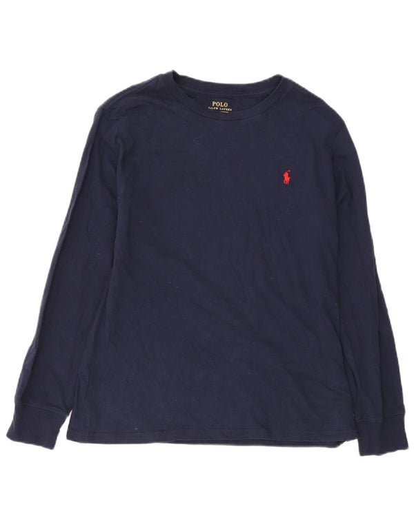 Ralph Lauren Boys Top Long Sleeve 14-15 Years Large Navy Blue Cotton