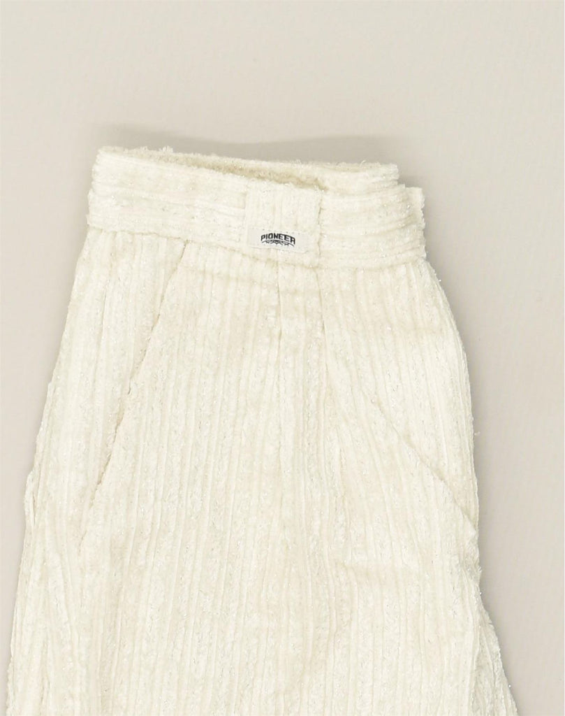 PIONEER Womens Tapered Chino Trousers IT 42 Medium W28 L28 White Viscose | Vintage Pioneer | Thrift | Second-Hand Pioneer | Used Clothing | Messina Hembry 