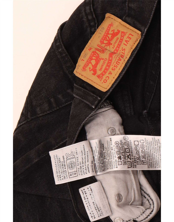 Levi's Mens 511 Slim Tapered Jeans W36 L28 Black Cotton