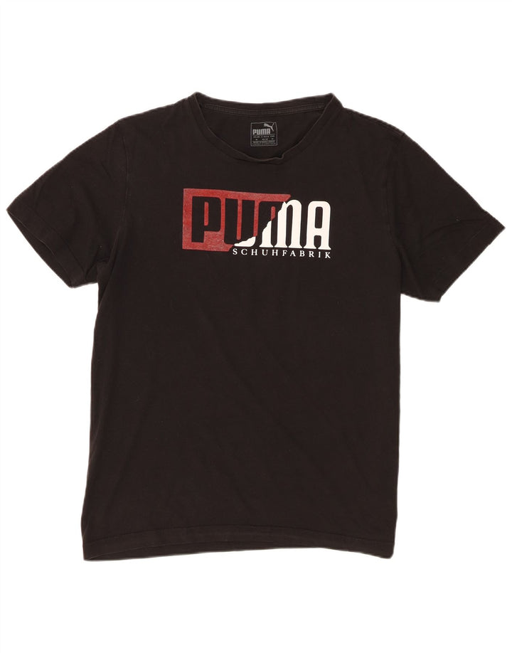 Puma Mens Graphic T-Shirt Top Medium Black Cotton