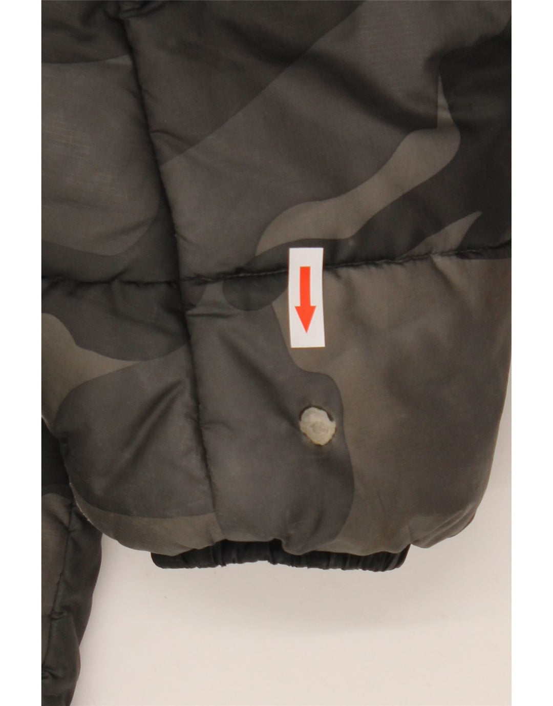 Adidas Mens Graphic Hooded Padded Jacket UK 38 Medium Grey Camouflage
