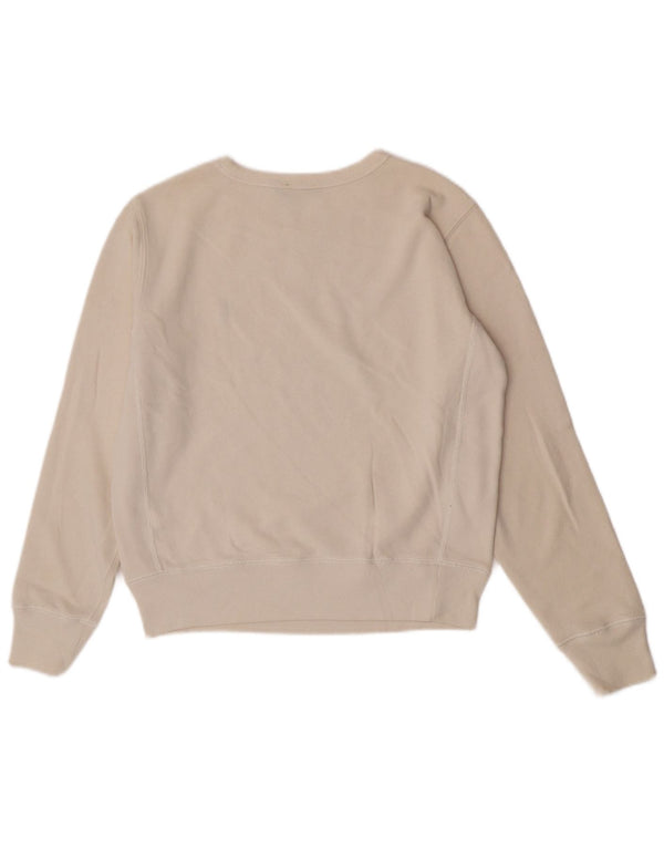 Polo Ralph Lauren Womens Sweatshirt Jumper UK 14 Medium White Cotton