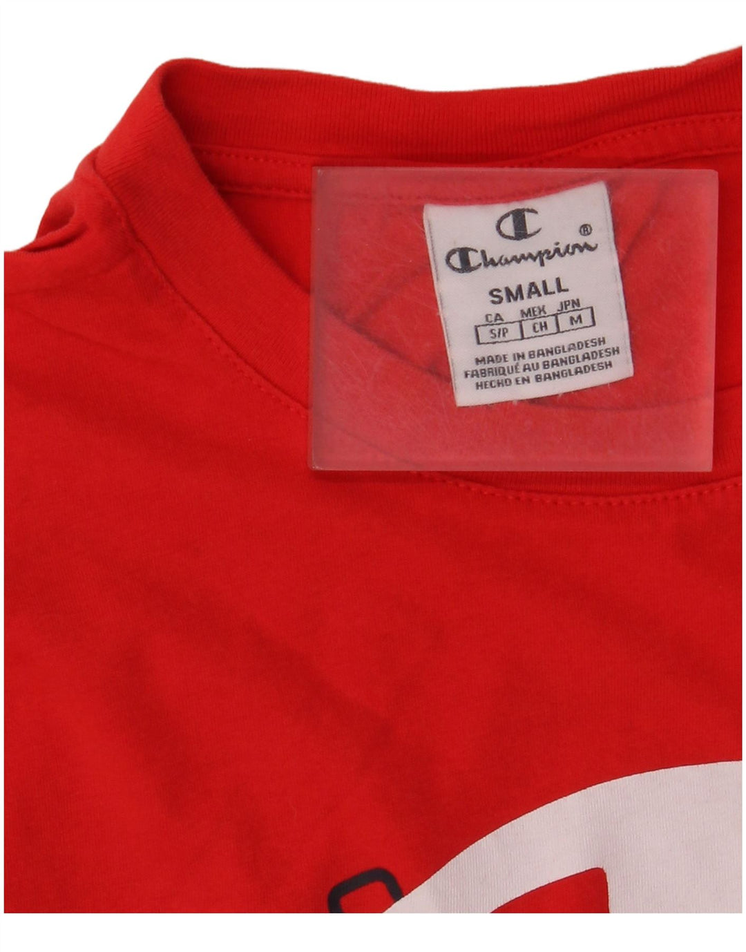 CHAMPION Womens Crop Graphic T-Shirt Top UK 10 Small Red