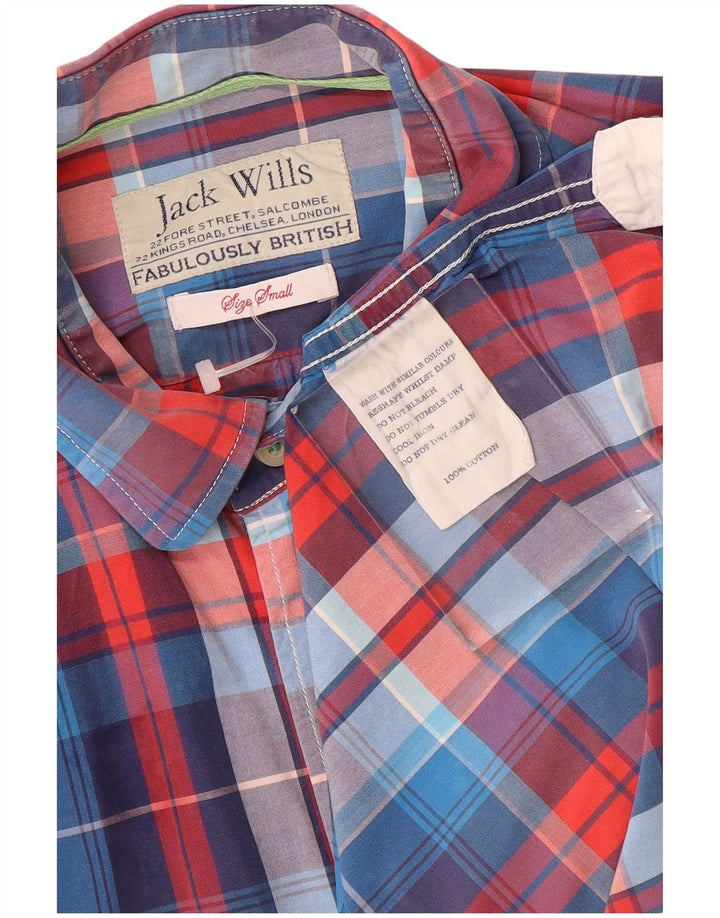 Jack Wills Mens Formal Shirt Small Blue Check Cotton