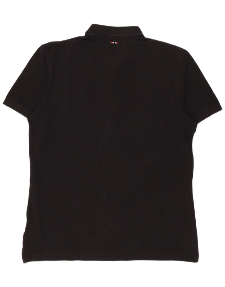 Napapijri Mens Polo Shirt Large Black Cotton