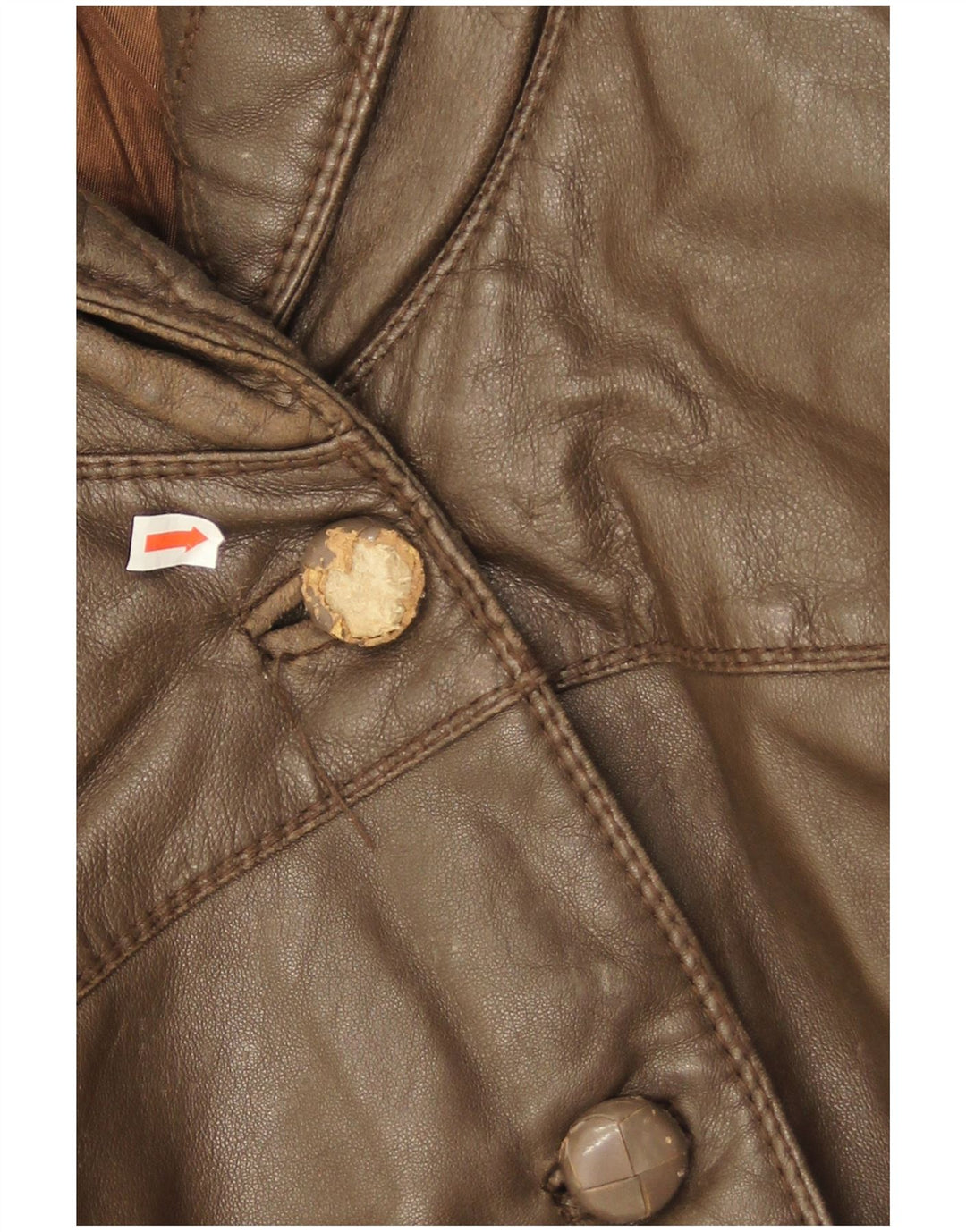 Carla Buti Womens Oversized Leather Jacket IT 46 Large Brown