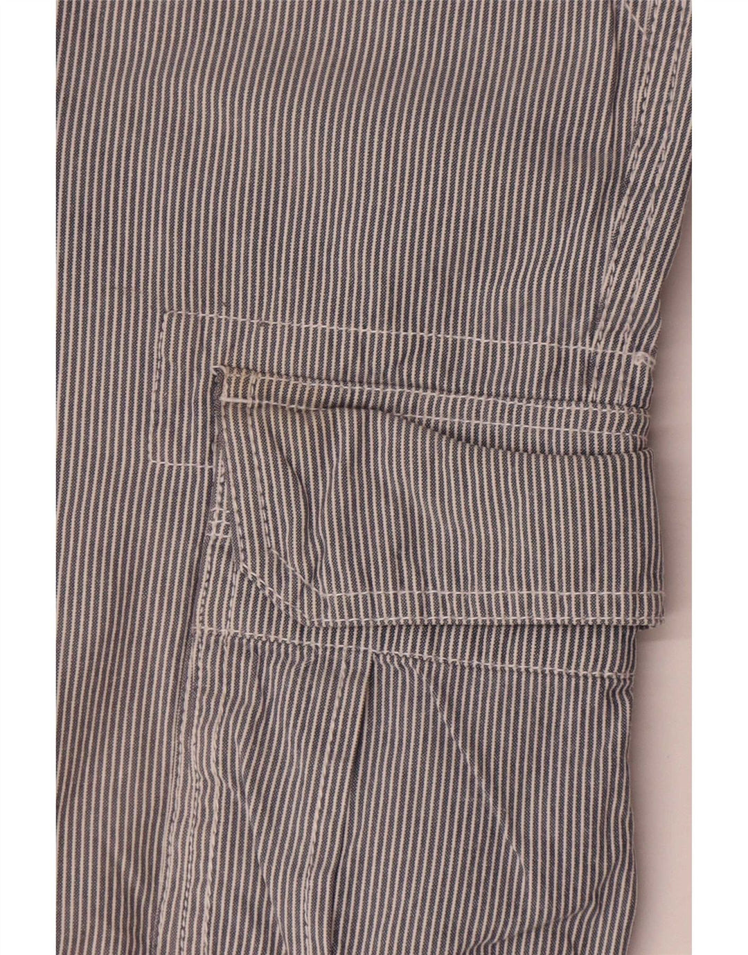 Crew Clothing Mens Cargo Shorts Small W29 Grey Pinstripe Cotton