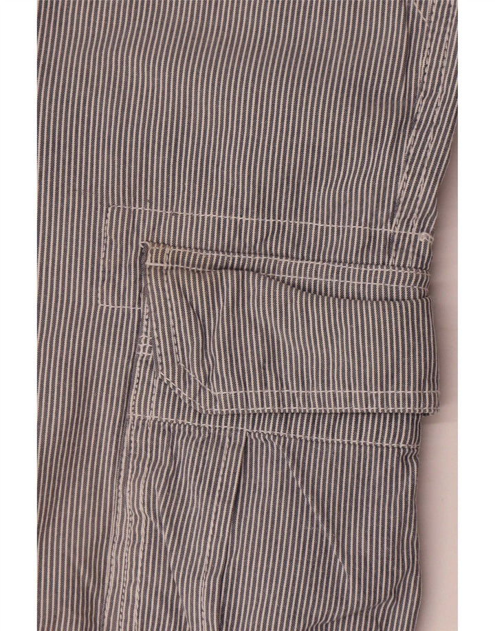 Crew Clothing Mens Cargo Shorts Small W29 Grey Pinstripe Cotton