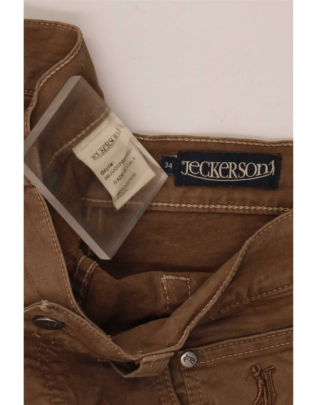 Jeckerson Mens Casual Shorts W34 Large Brown Cotton