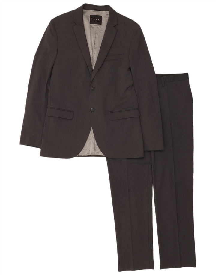 Sisley Mens 2 Button 2 Piece Suit IT 52 XL W36 L32 Grey Polyester