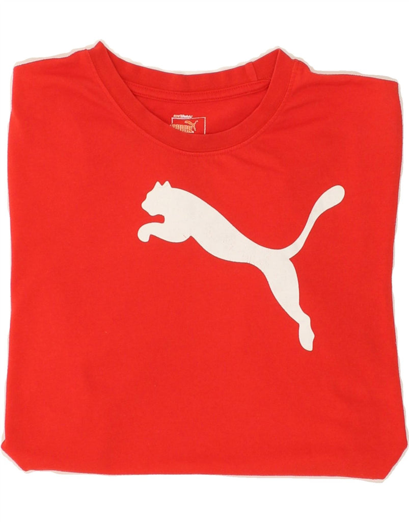 PUMA Mens Graphic T-Shirt Top Large Red | Vintage Puma | Thrift | Second-Hand Puma | Used Clothing | Messina Hembry 