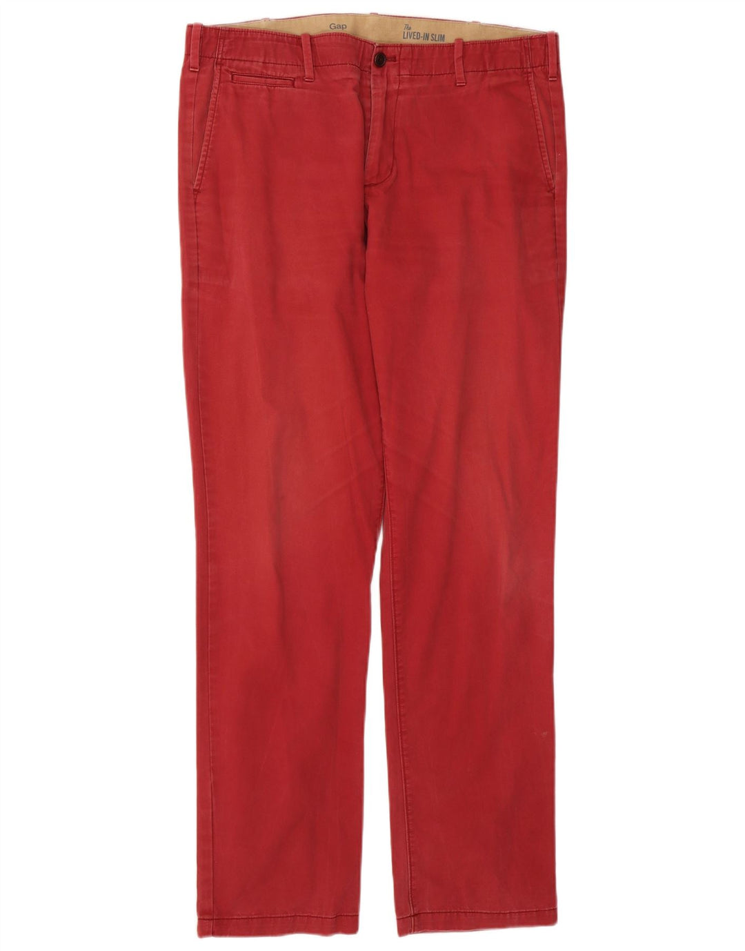 Gap Mens Slim Chino Trousers W36 L34 Red Cotton