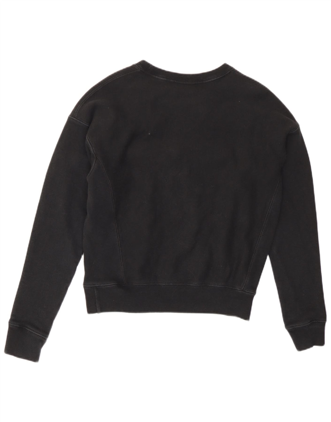 Champion Womens Crop Oversized Sweatshirt Jumper UK 6 XS Black