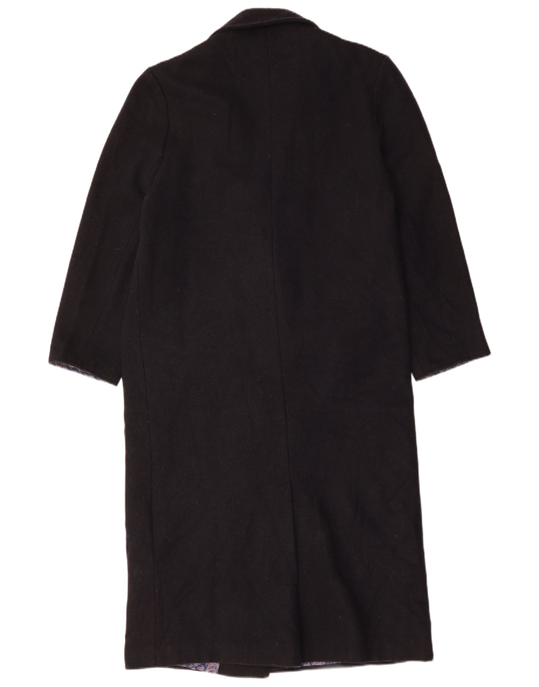 Topshop Womens Double Breasted Coat UK 10 Small Navy Blue Wool