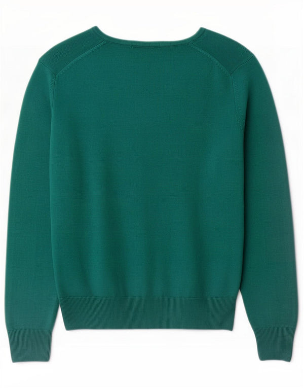 Marks & Spencer Womens V-Neck Jumper Sweater UK 14 Large Green Acrylic