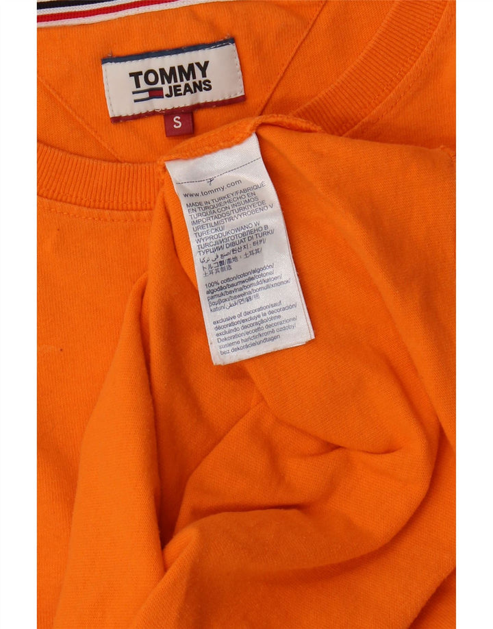 TOMMY HILFIGER Mens Graphic T-Shirt Top Small Orange Cotton Vintage Tommy Hilfiger and Second-Hand Tommy Hilfiger from Messina Hembry 