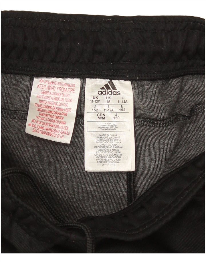 Adidas Boys Tracksuit Trousers Joggers 11-12 Years  Black Polyester