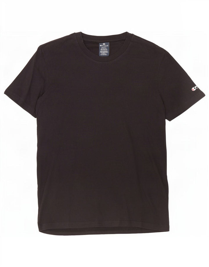 Champion Mens T-Shirt Top Small Black Cotton