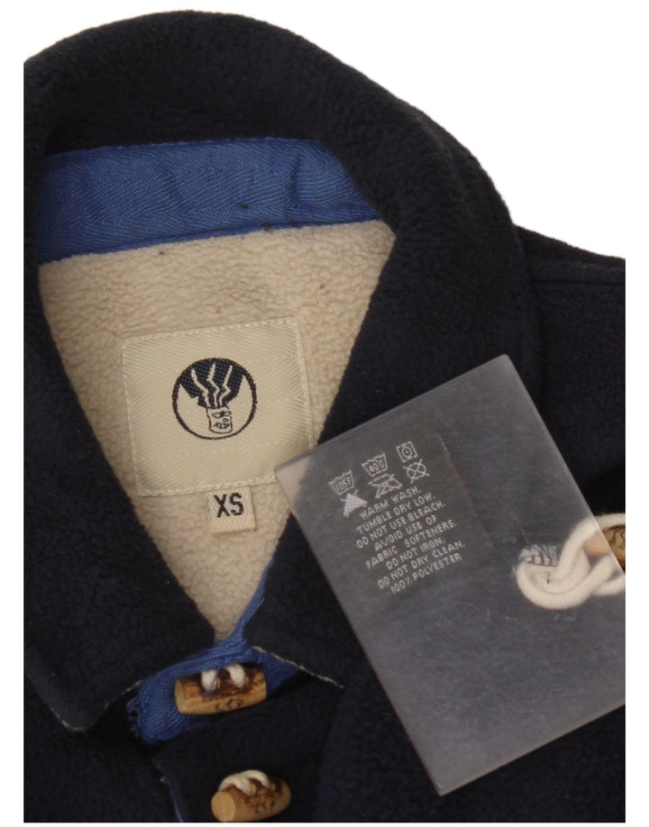 FAT FACE Mens Polartec Loose Fit Polo Neck Fleece Jumper XS Navy Blue