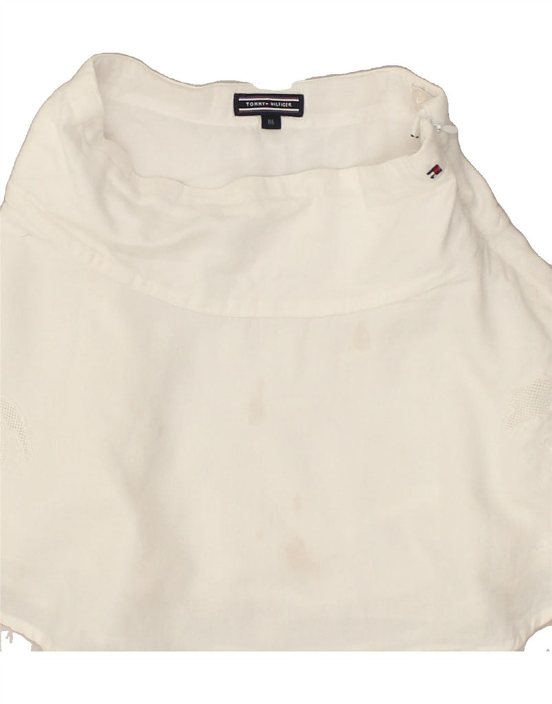 TOMMY HILFIGER Girls A-Line Skirt 5-6 Years W20 White Cotton | Vintage Tommy Hilfiger | Thrift | Second-Hand Tommy Hilfiger | Used Clothing | Messina Hembry 