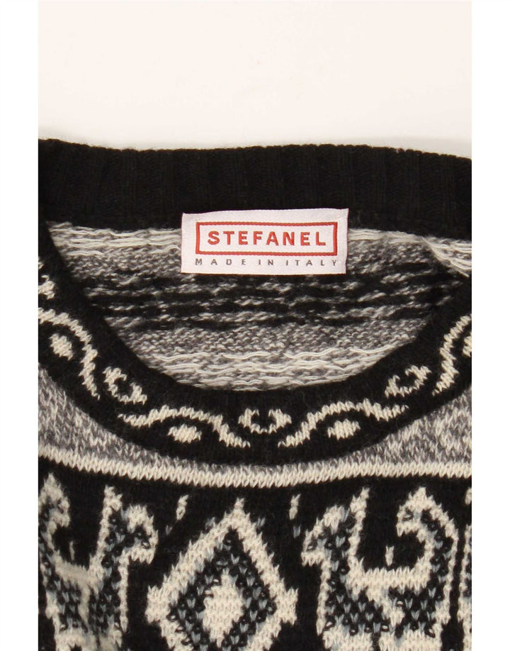 Stefanel Mens Crew Neck Jumper Sweater Large Multicoloured Fair Isle