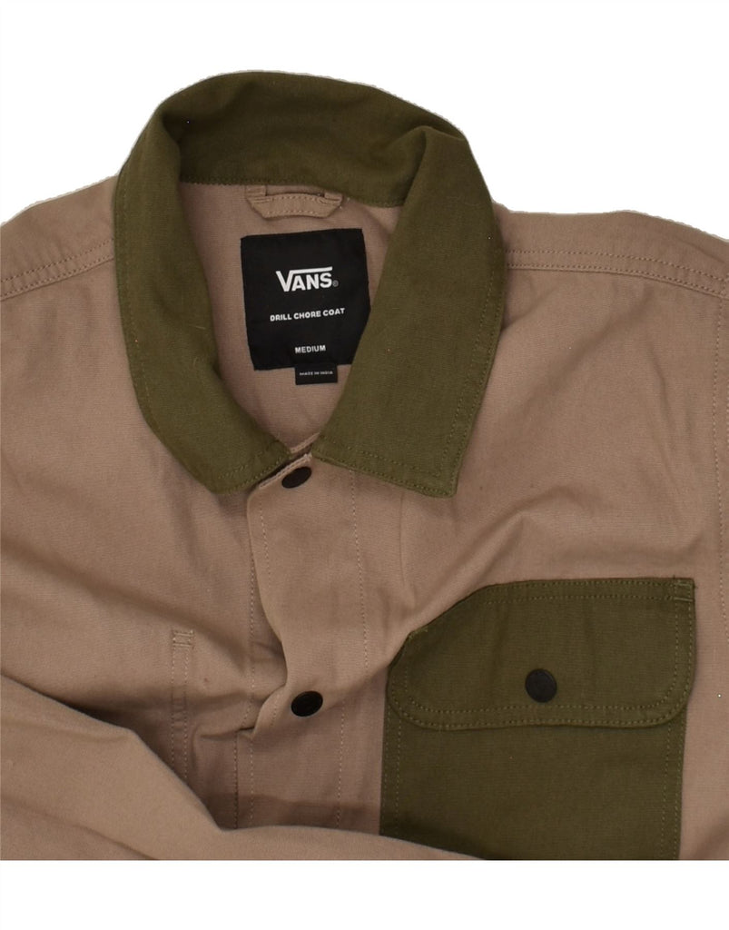 VANS Mens Bomber Jacket UK 38 Medium Brown Colourblock Cotton | Vintage Vans | Thrift | Second-Hand Vans | Used Clothing | Messina Hembry 