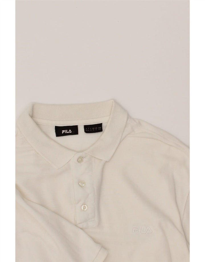 FILA Mens Polo Shirt Large White Vintage Fila and Second-Hand Fila from Messina Hembry 